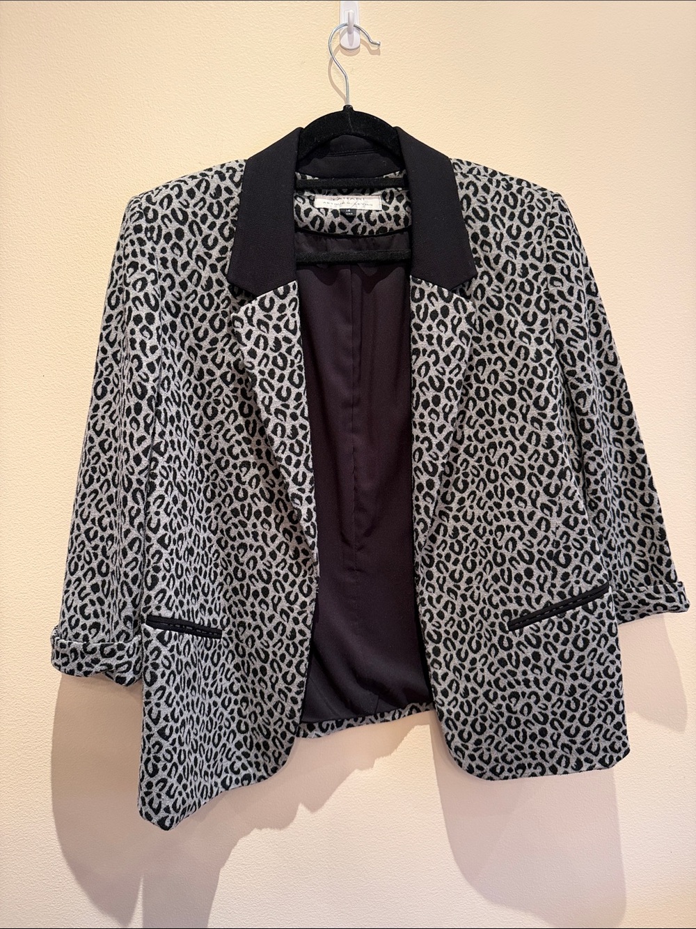 Leopard Print Blazer with Black Collar - Tahari Arthur S. Levine